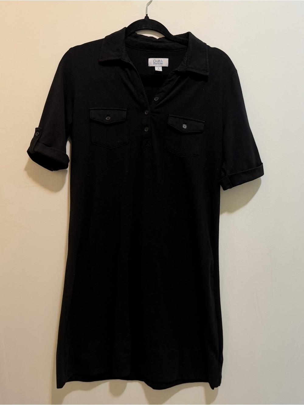 croft & barrow Black Polo Shirt Dress